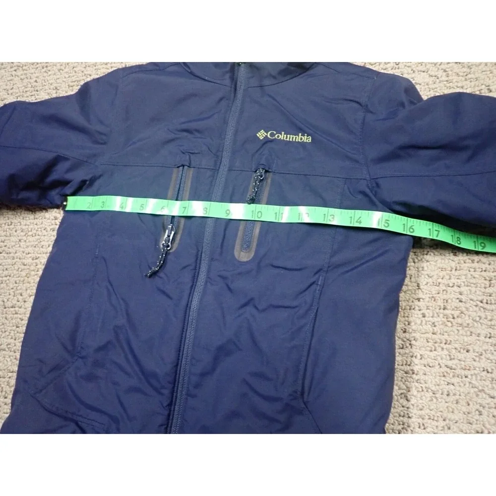 Columbia Omni-Shield Jacket Boys 4/5 Navy Blue Excellent Insulated Hooded Coat